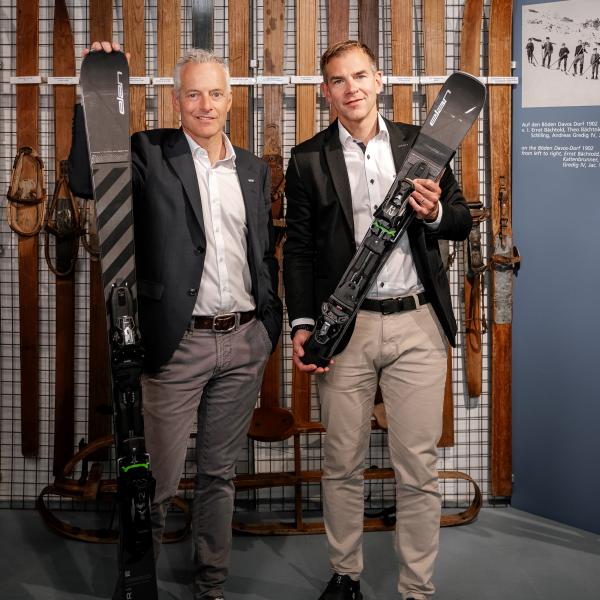 Albert Kruker, izvršni direktor Destination Davos Klosters, in Leon Korošec, podpredsednk skupine in direktor športne divzije Elan.