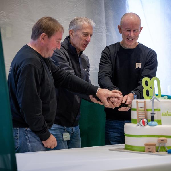 JEFFERY TIRMAN, CEO ELAN, INGEMAR STENMARK AND BOJAN KRIŽAJ ELAN PRAZNOVANJE 80 LET